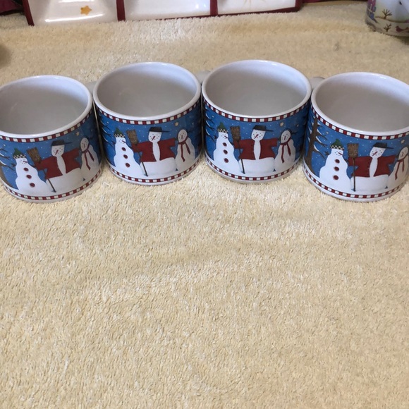 DEBBIE MUMM - Set of (4) 12 oz. SNOWMAN MUG SET Ceramic Christmas Mugs 2… - Picture 1 of 5